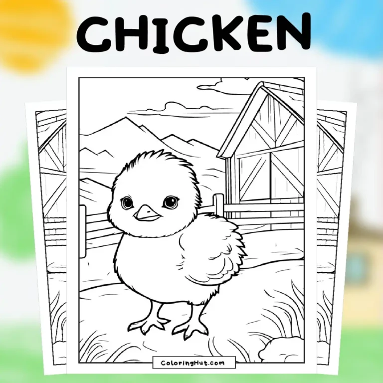 Chicken Coloring Page