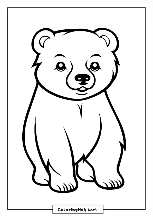 Cute Bear Coloring Page