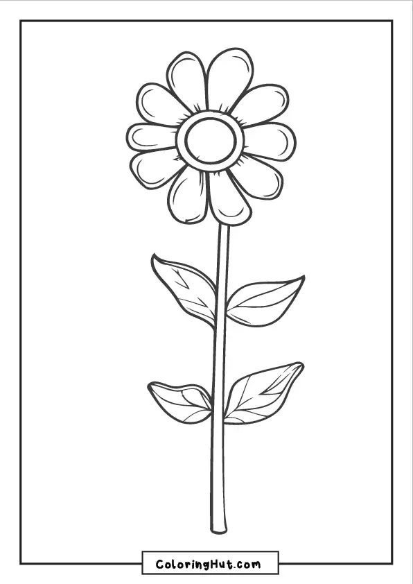 Realistic daisy bouquet coloring page featuring multiple daisy flowers in full bloom.