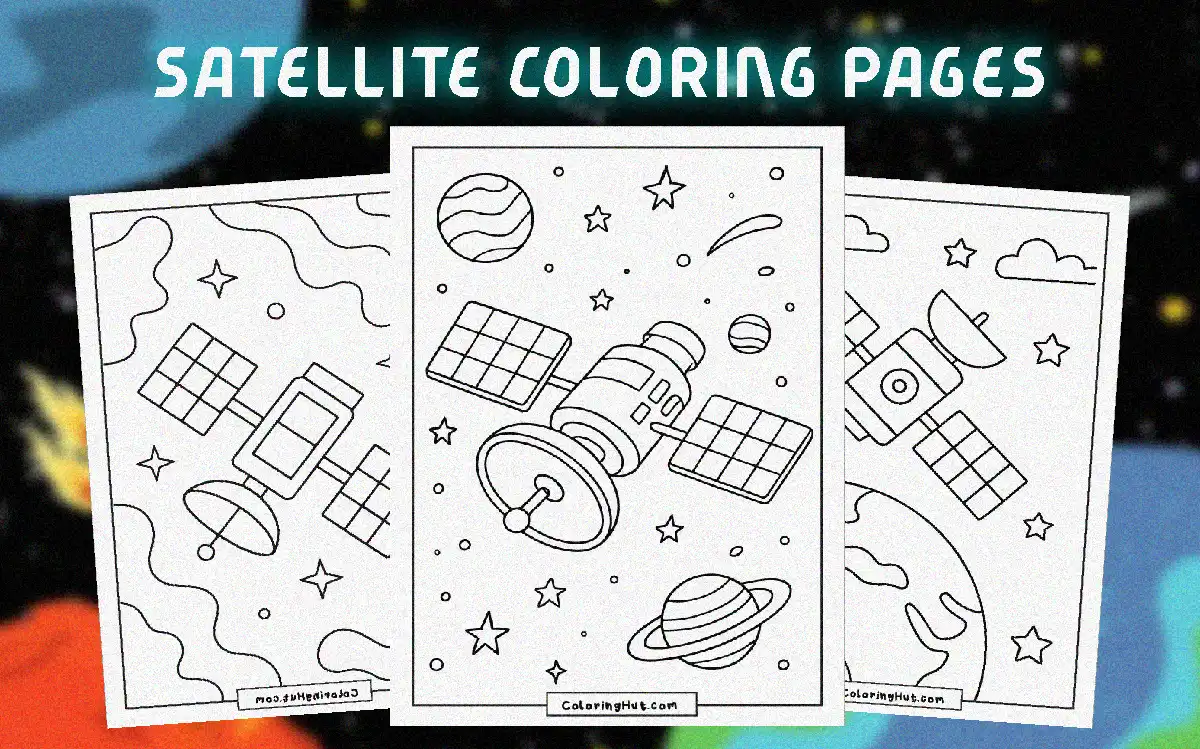 satellite coloring pages cover