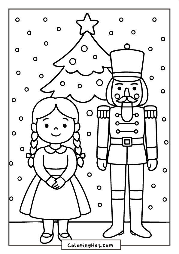 Nutcracker Ballet Scene Coloring Page